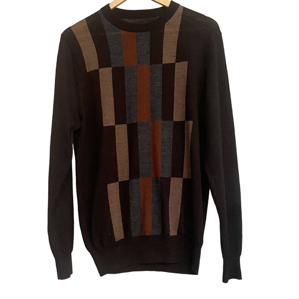Kenneth Roberts Platinum Sweater‎ Extra Fine Merino Wool Long Sleeve Mens S New